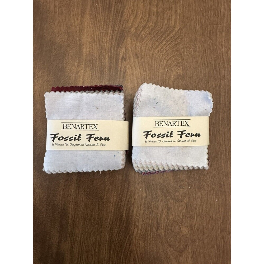 Benartex Fossil Fern Flannels Cotton Fabric 100 3x3 inch Charm Squares Pack